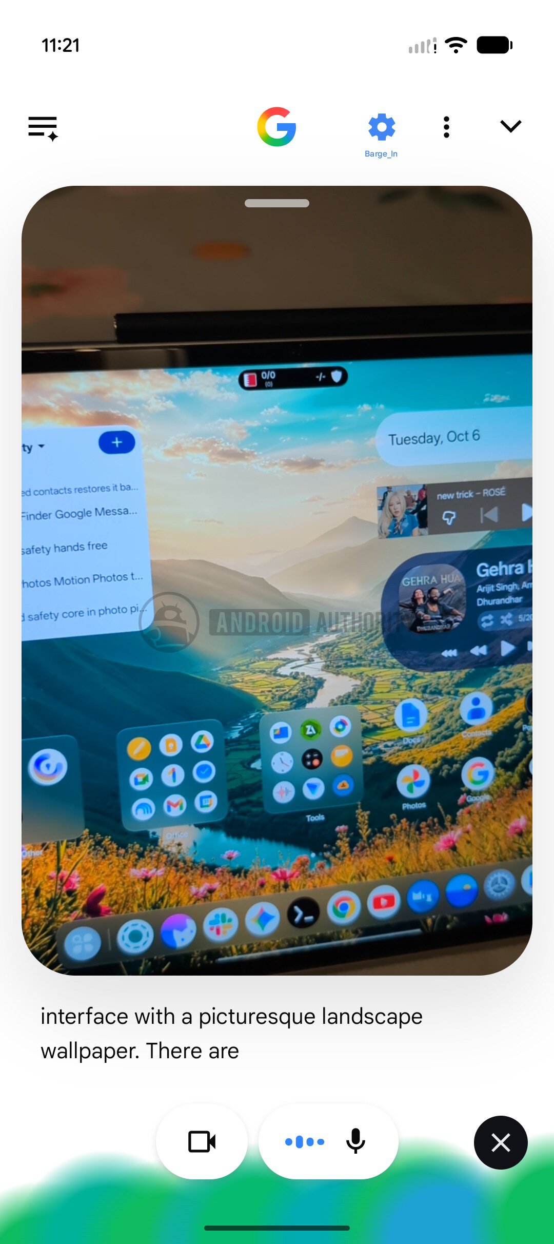Google app Search Live Upcoming AD watermarked