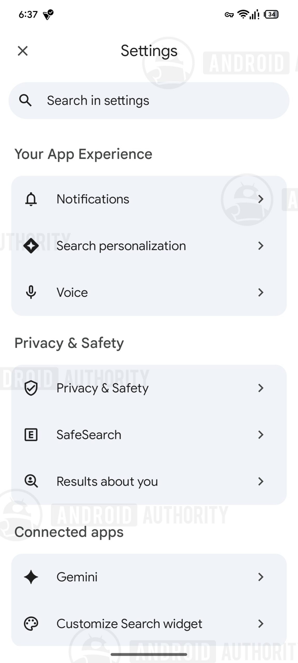 Google app upcoming settings page 1 watermarked