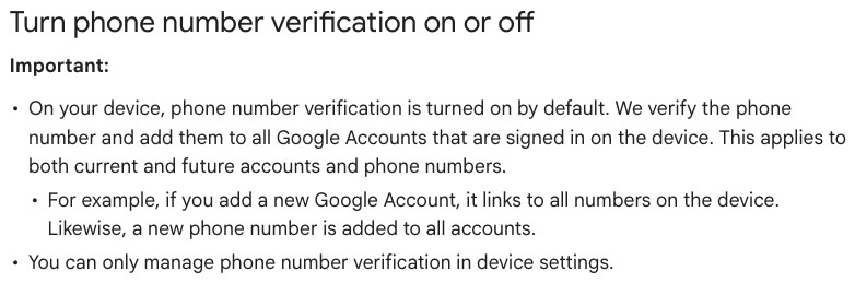 Google support Phone number verification on by default Google support Phone number verification on by default