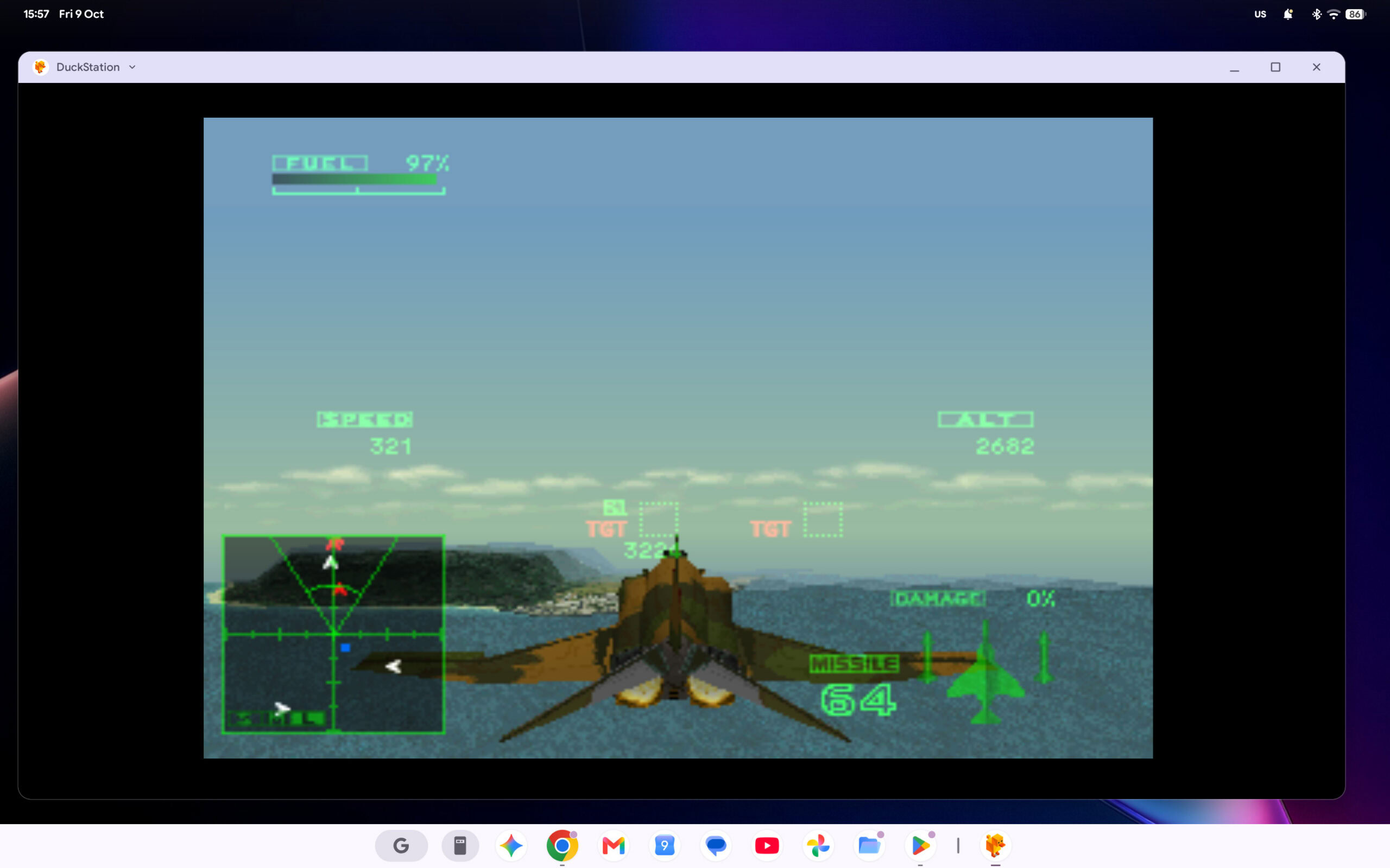 Googlebook Duckstation PS1 emulator Ace Combat 2