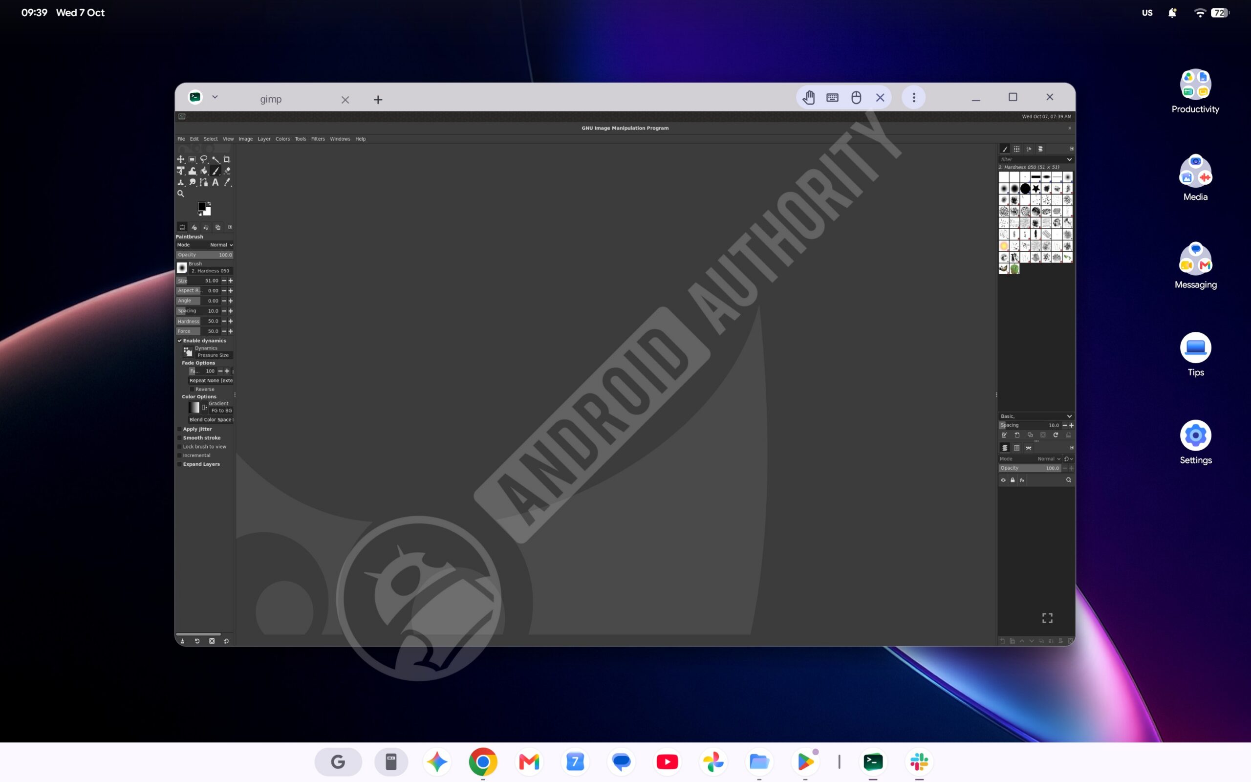 Googlebook Linux GIMP
