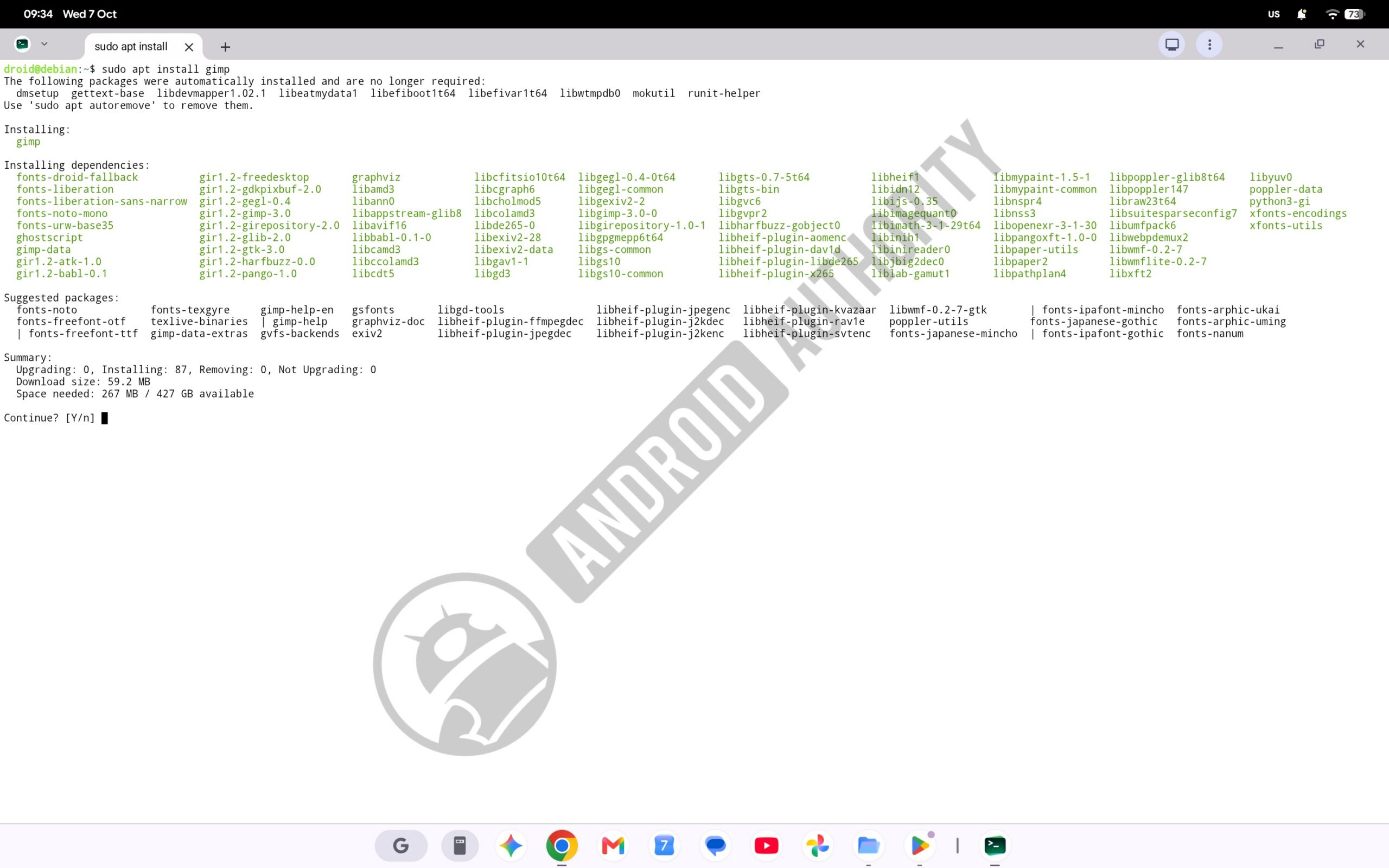 Googlebook Linux terminal