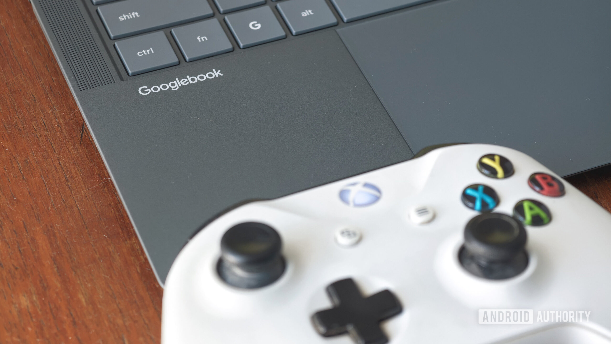 Googlebook laptop with Xbox controller
