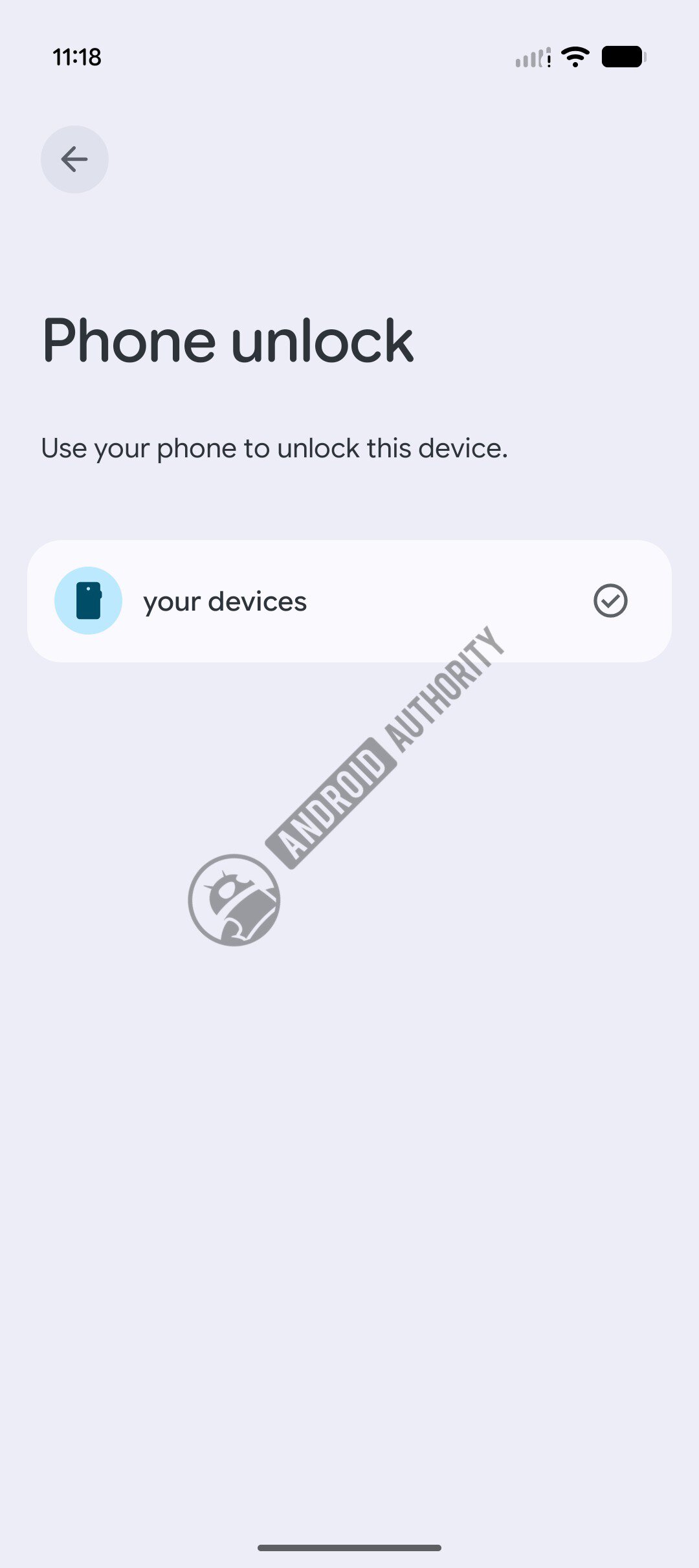 Googlebook phone unlock settings page showing the paired device