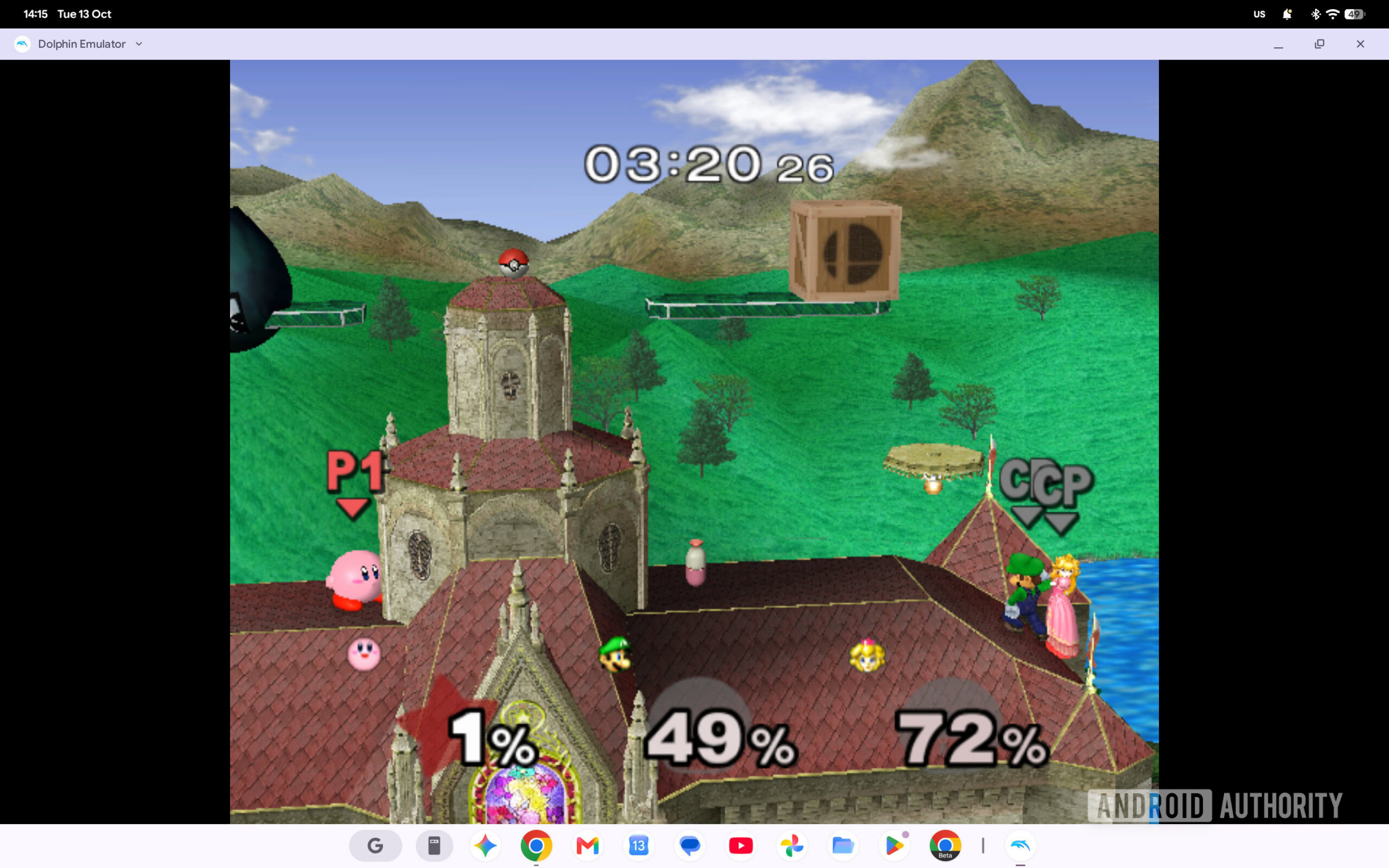 Googlebook running Super Smash Bros Melee via Dolphin