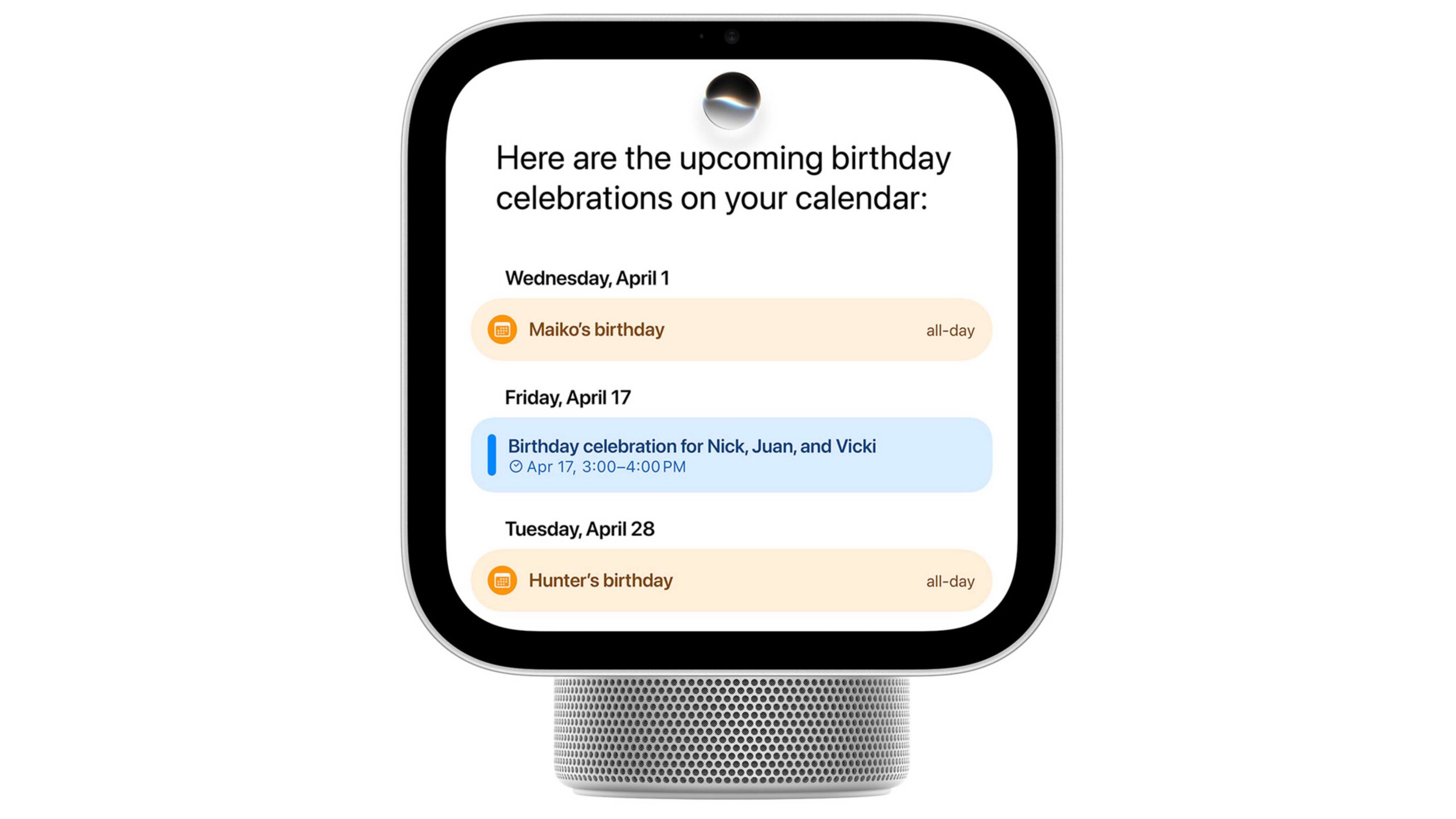 Siri AI on the Apple HomeView.
