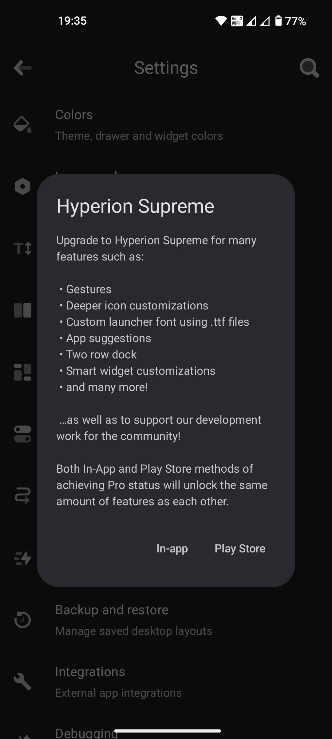 Hyperion Launcher interface on Android phone (4)