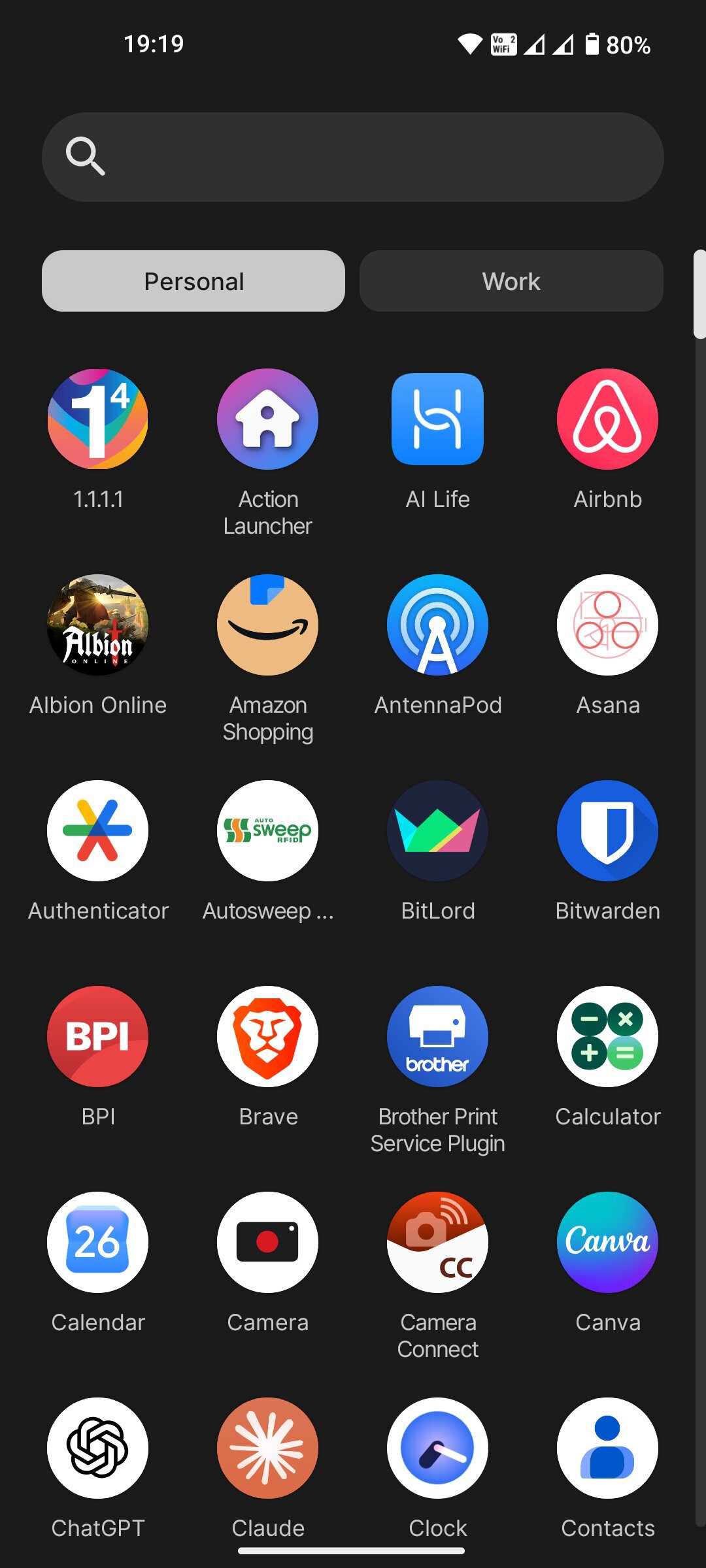 Lawnchair interface on Android phone (2)
