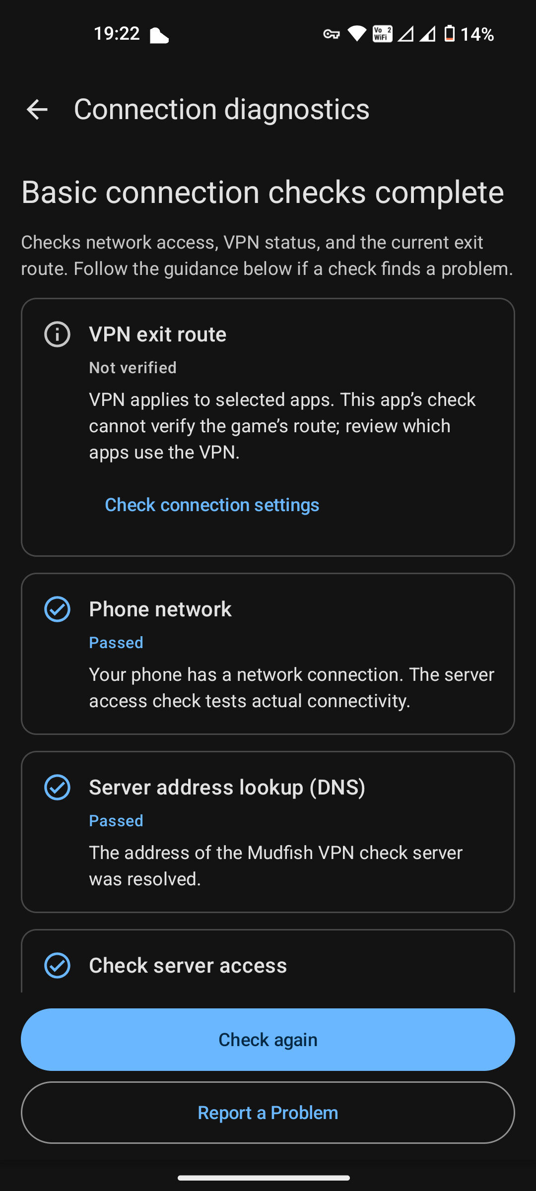 Mudfish VPN Android app interface