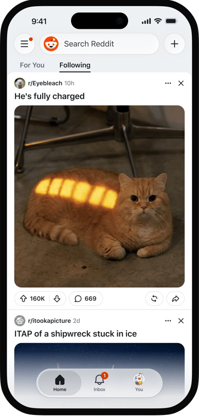 Reddit following feed
