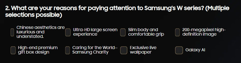 Samsung W27 official questions China