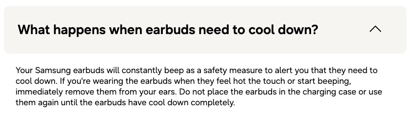 Samsung official directive on dealing with hot earbuds Samsung official directive on dealing with hot earbuds