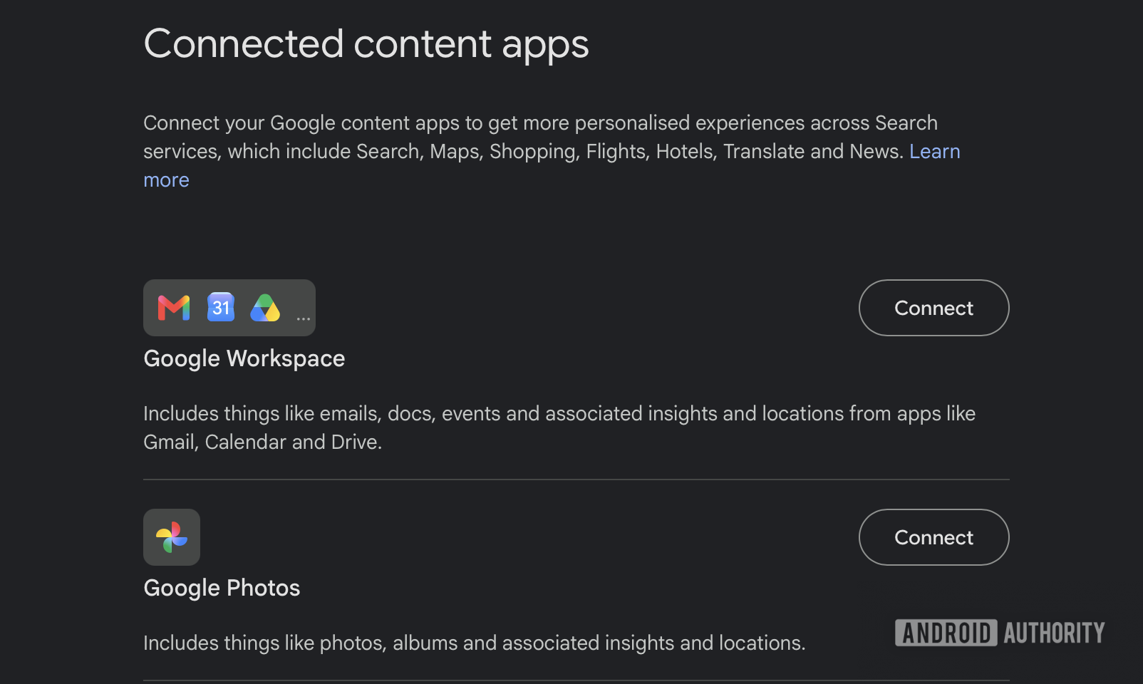 Connected content apps on Google Connected content apps on Google