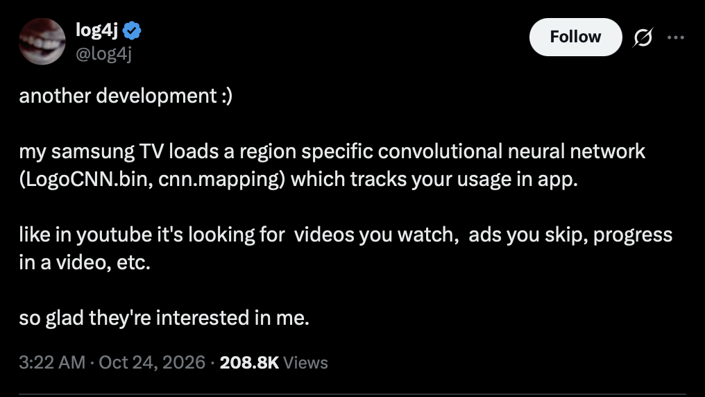 Videos watched on Samsung TVs and the ads you skipped