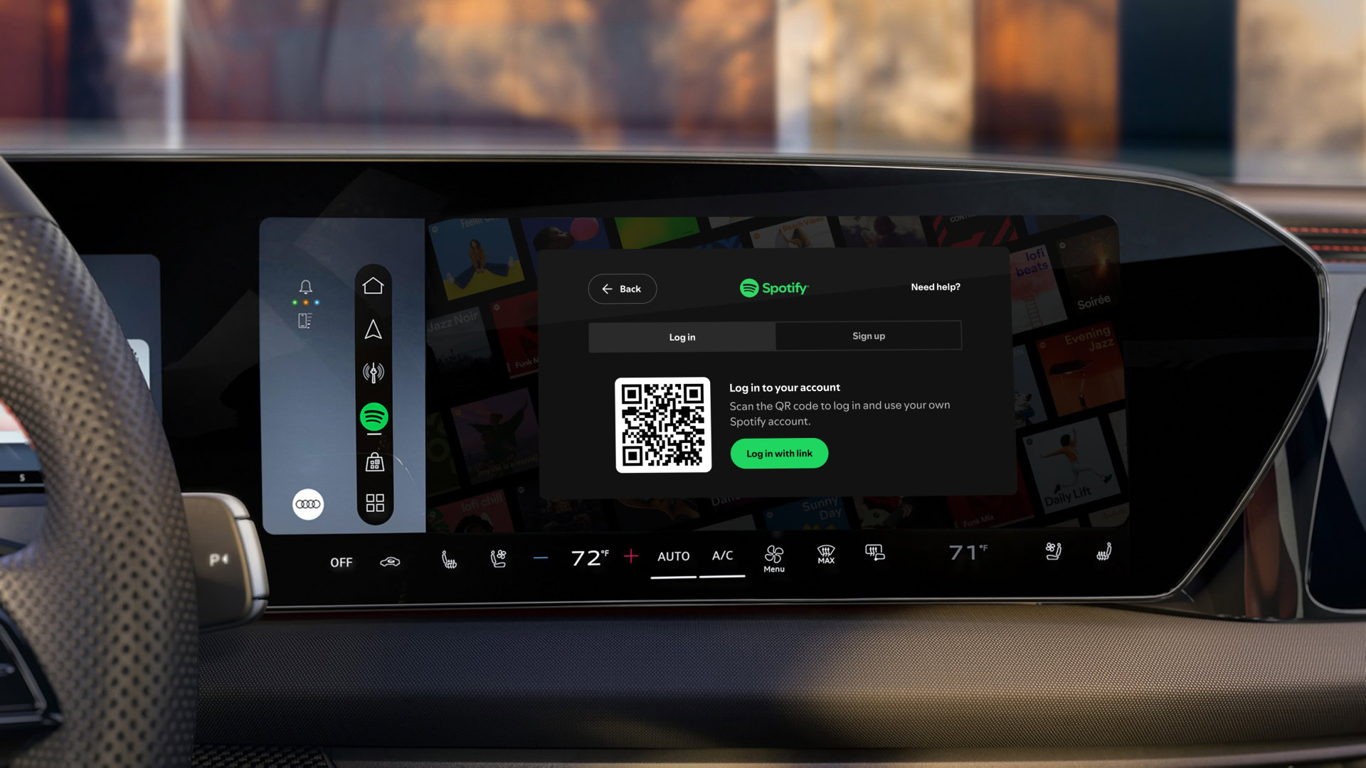 Spotify native app login QR code on Android Automotive OS Spotify native app login QR code on Android Automotive OS