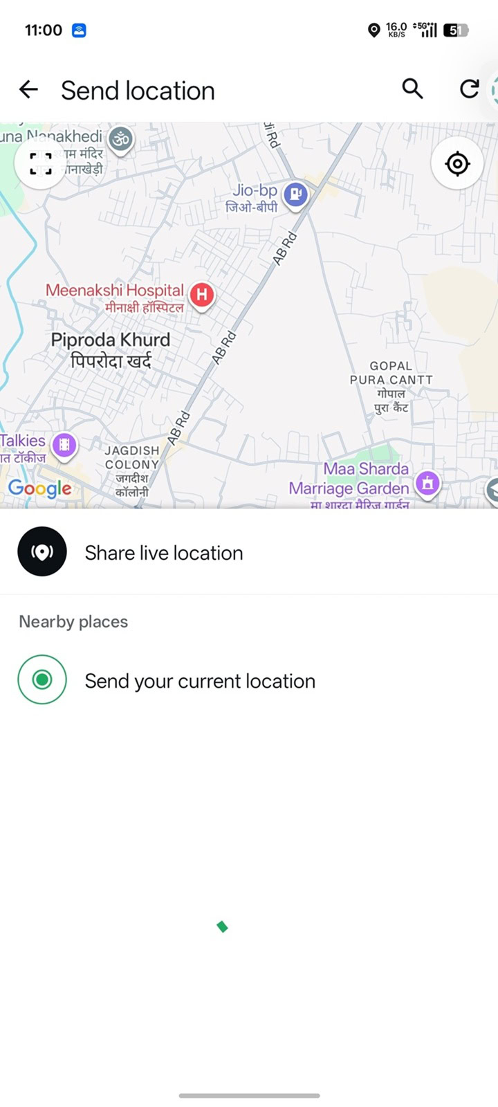WhatsApp current send location screen 1