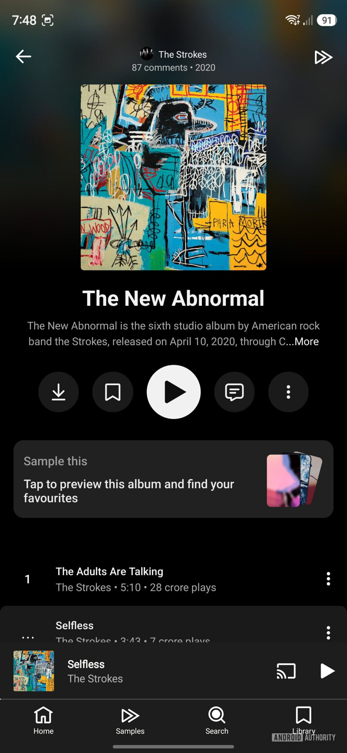 YouTube Music Album Old UI