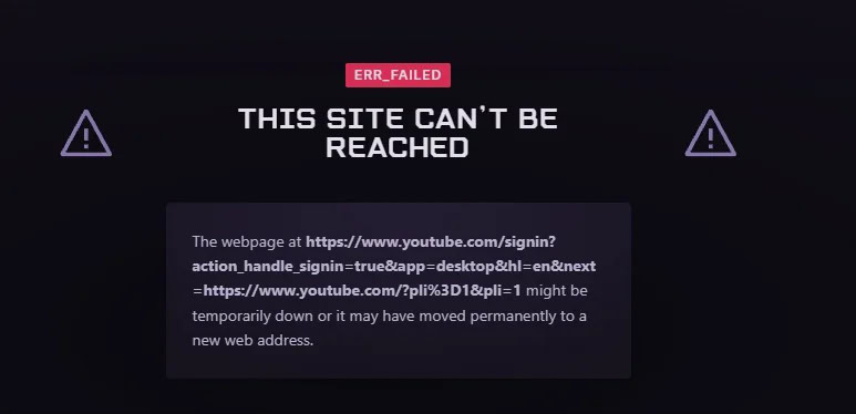 YouTube login issue on browsers