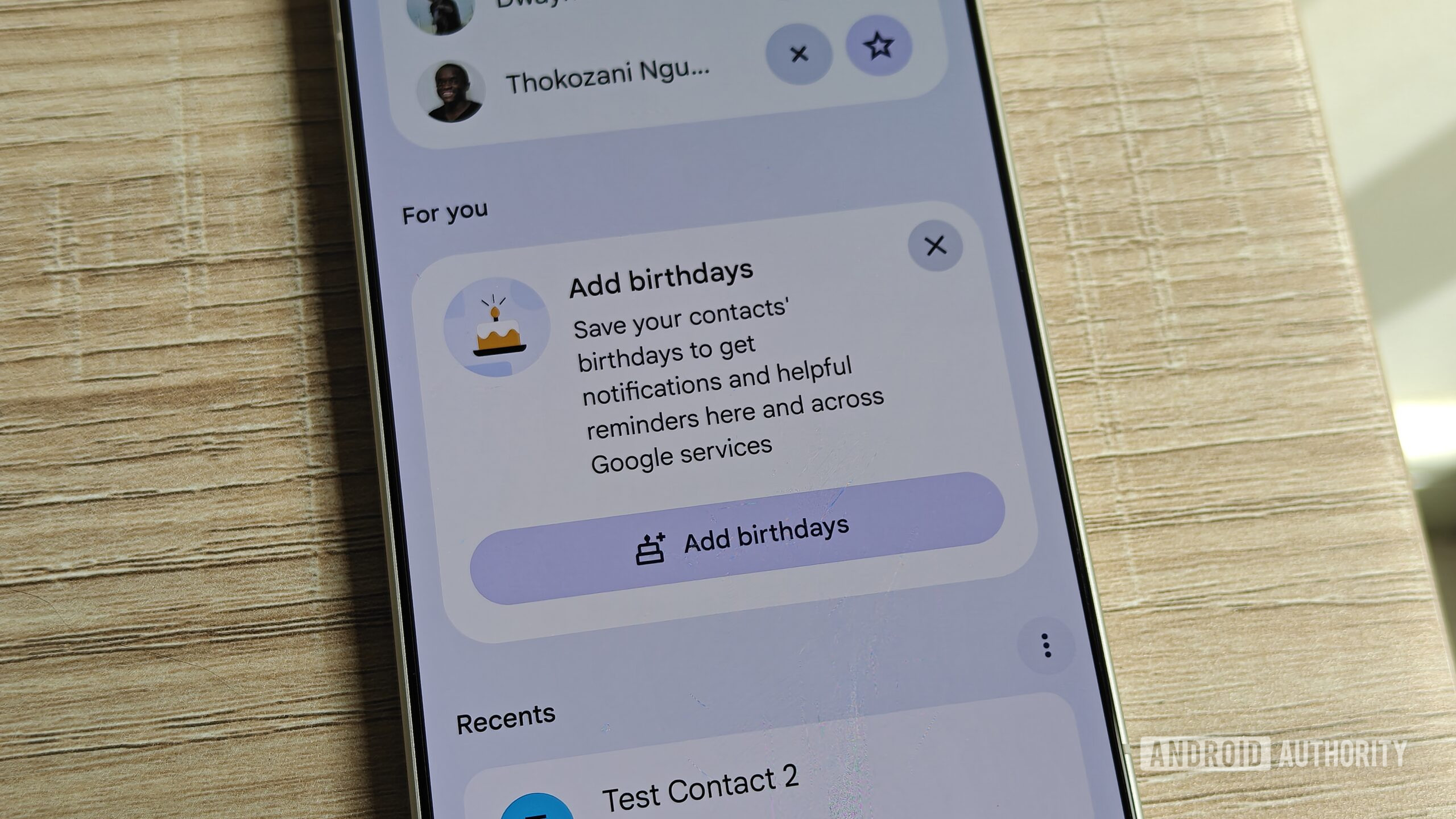adding a birthday prompt in google contacts