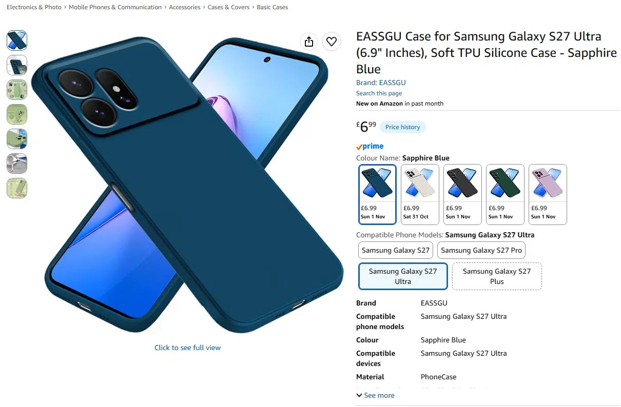 amazon uk s27 ultra blue case listing