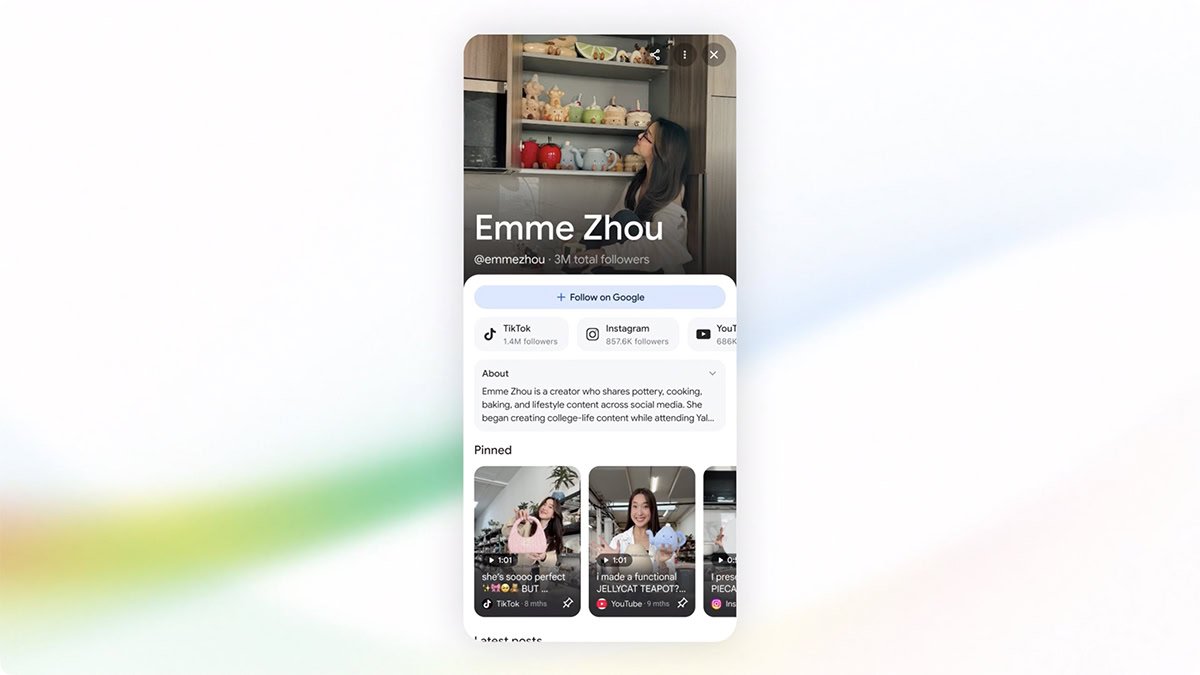 clickable creator profiles google ai search image 2