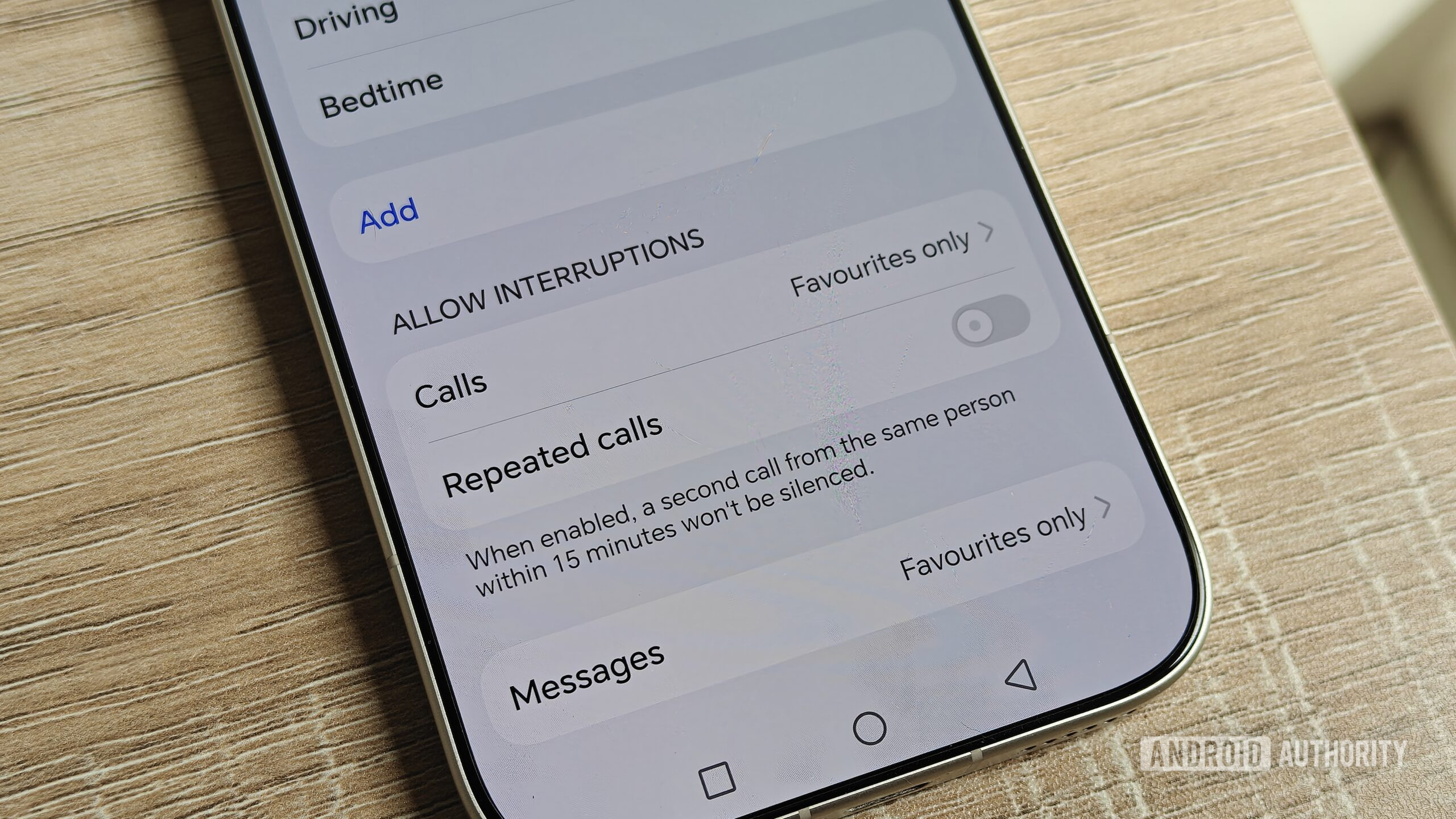 creating a do not disturb exception list