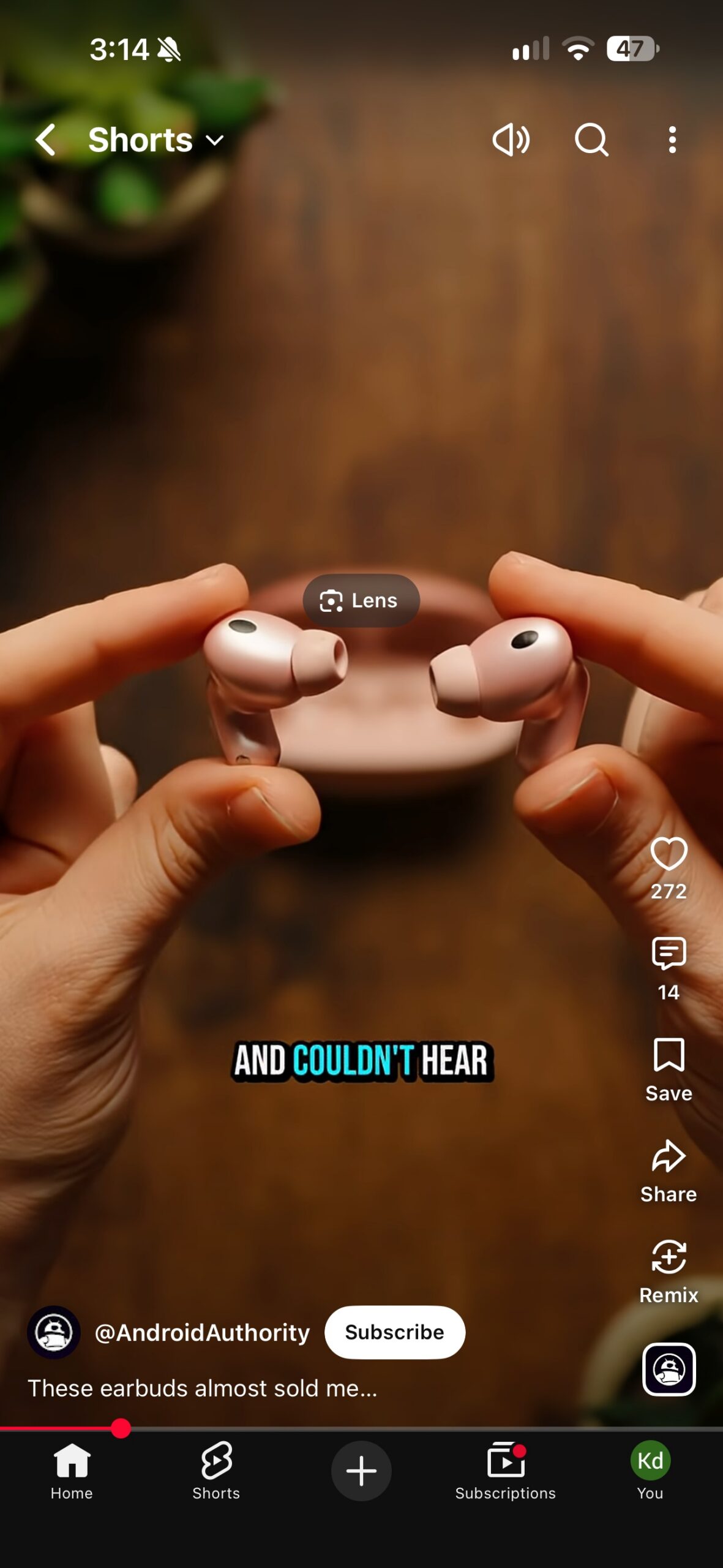 google lens shorts button ios