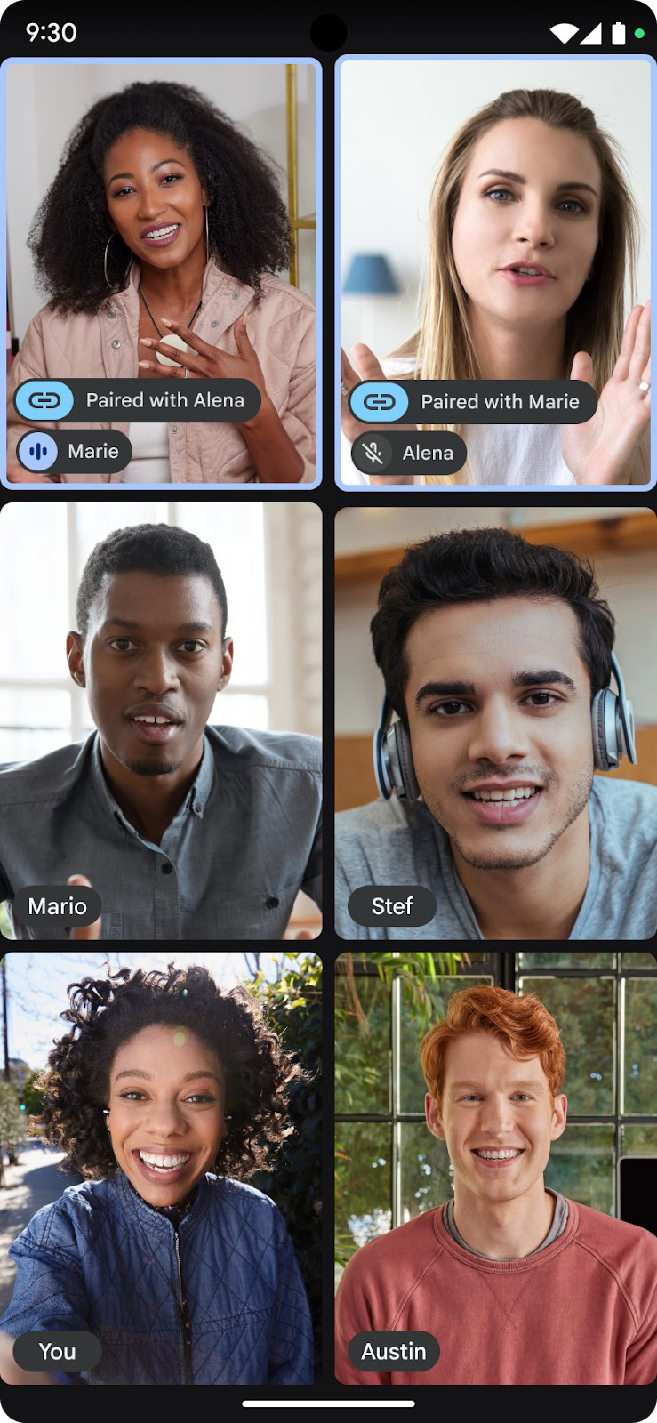 google meet paired tiles mobile