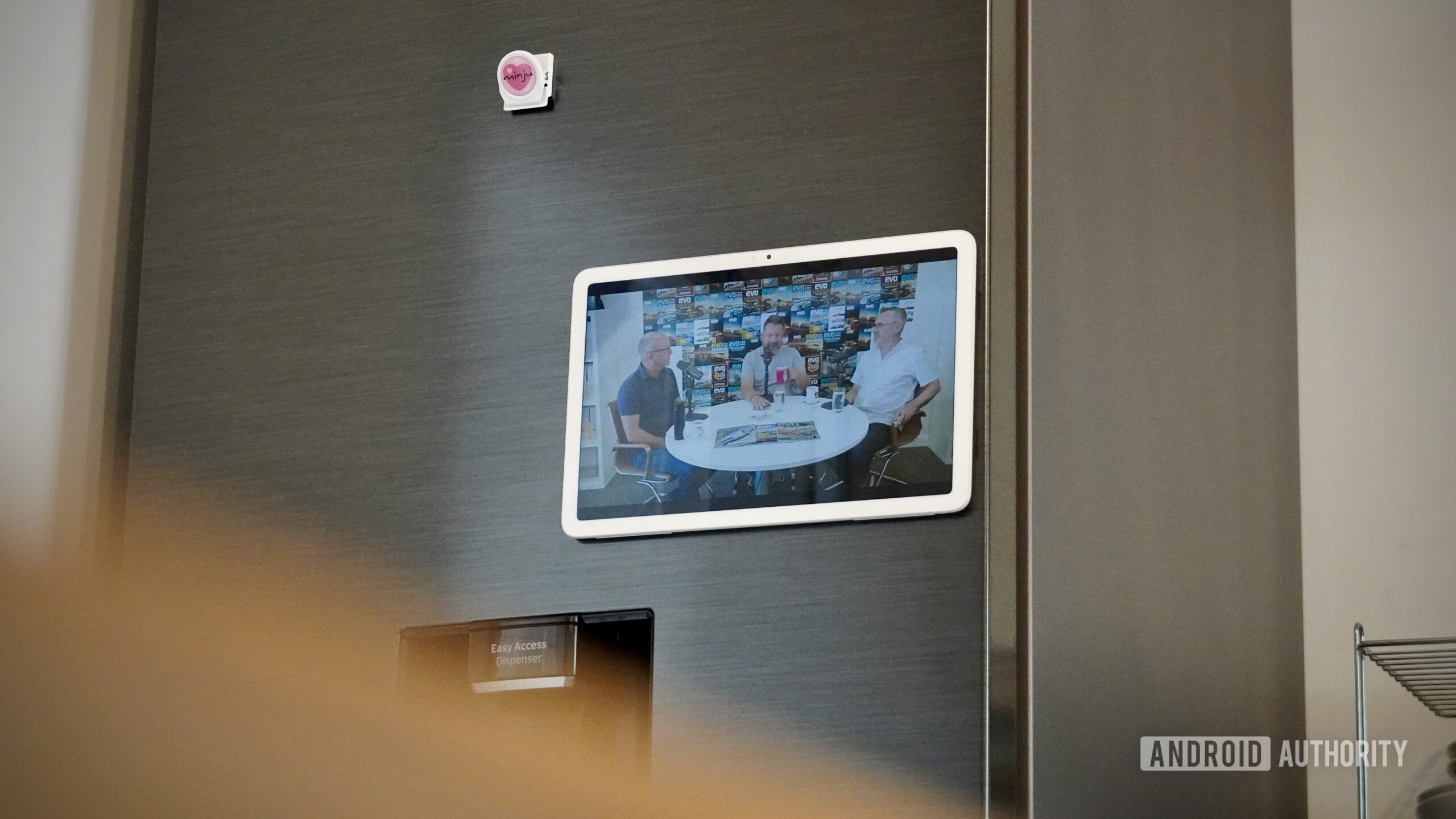 google pixel tablet far podcasr The Google Pixel Tablet attached to a door