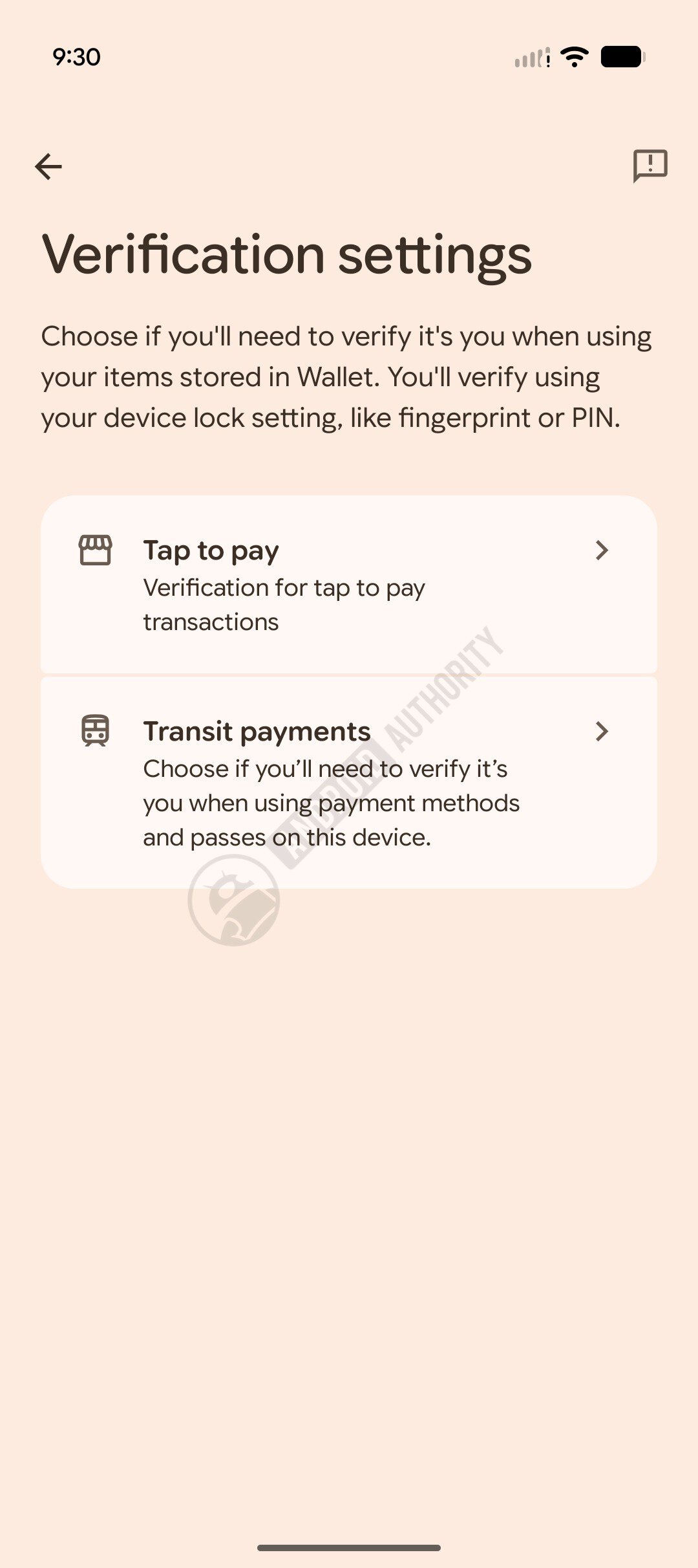 google wallet verification settings 2