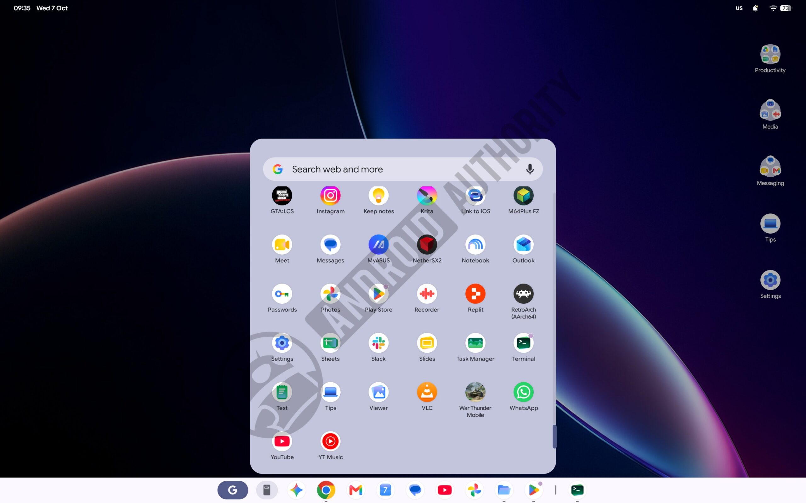 googlebook app drawer