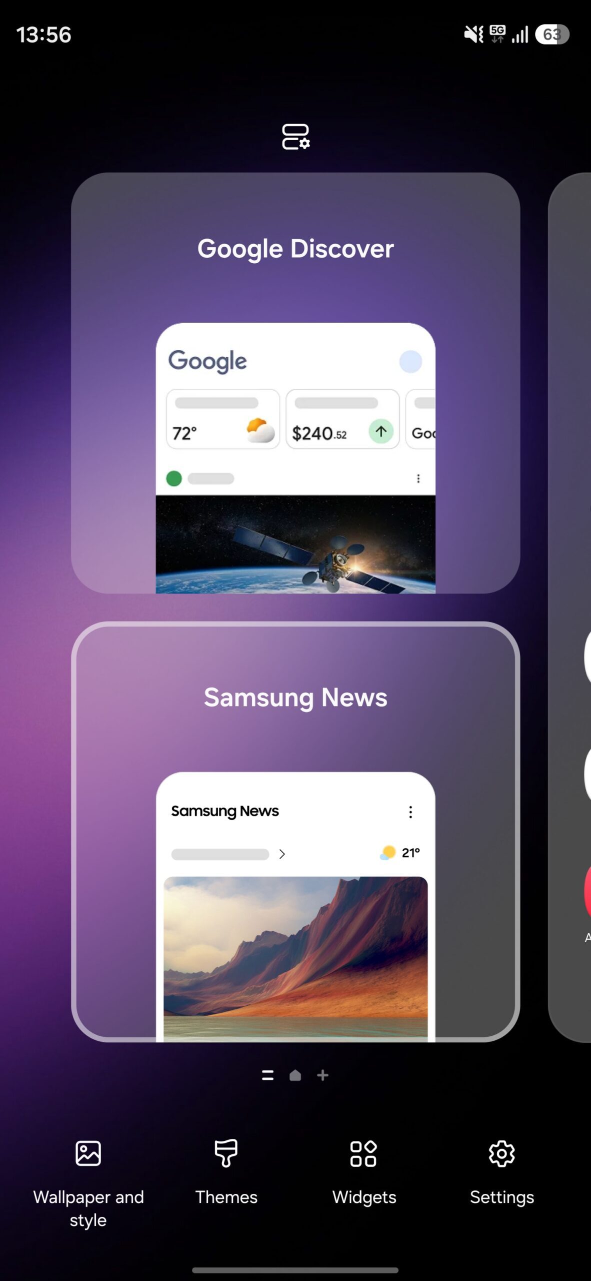 Media page on a Galaxy phone.