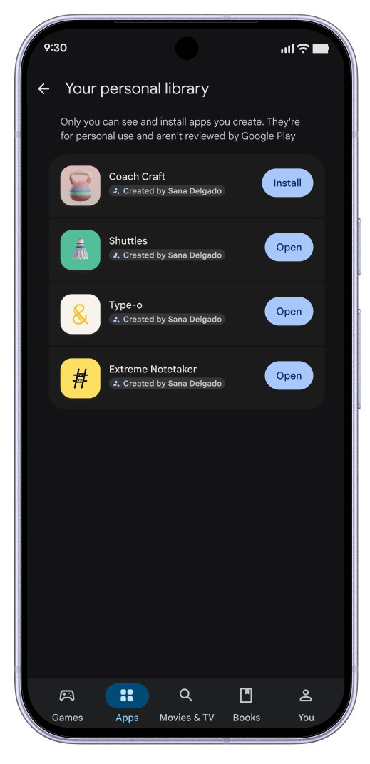play store vibe apps screen