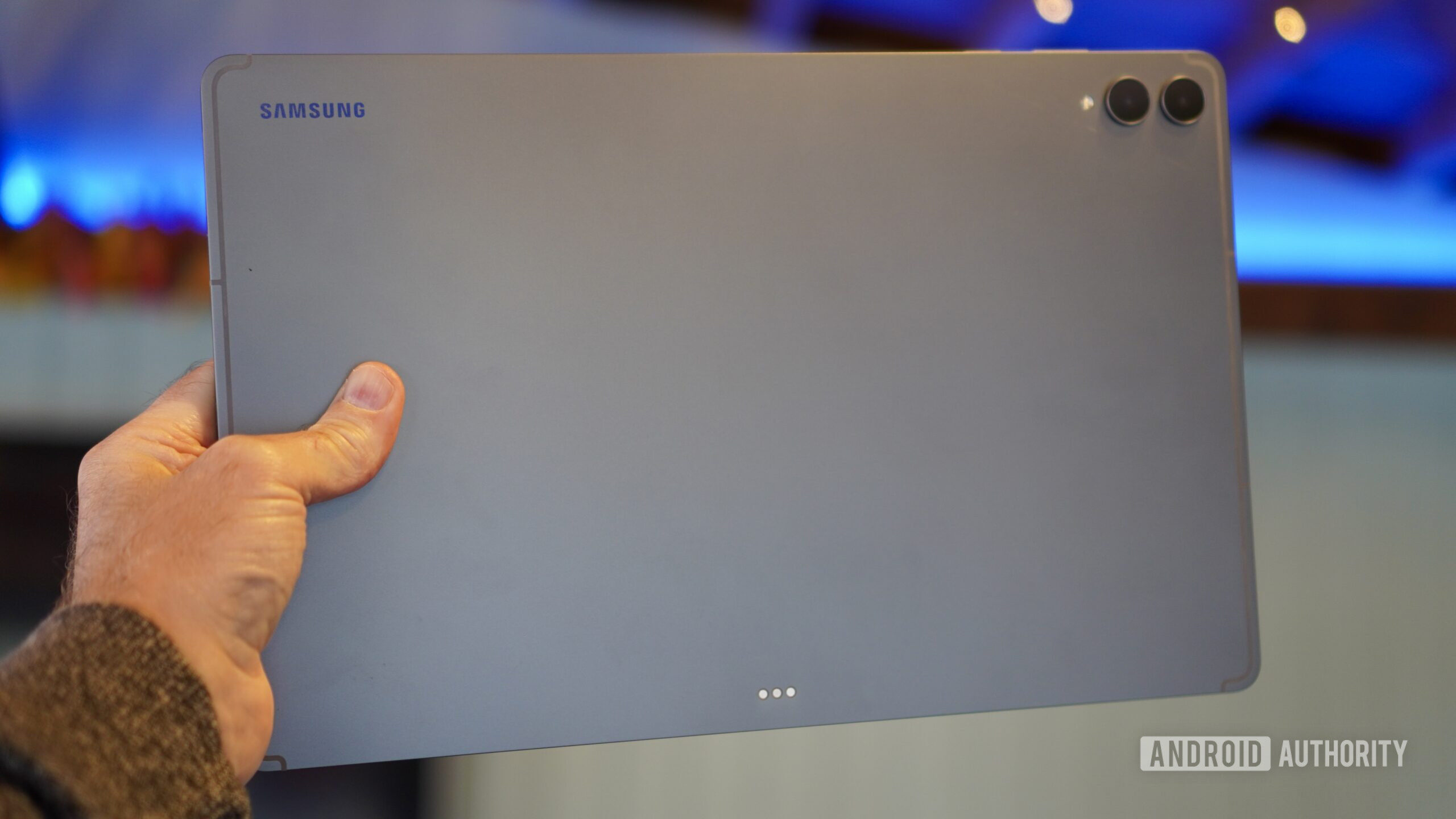 A person holding the Samsung Galaxy Tab S12 Ultra