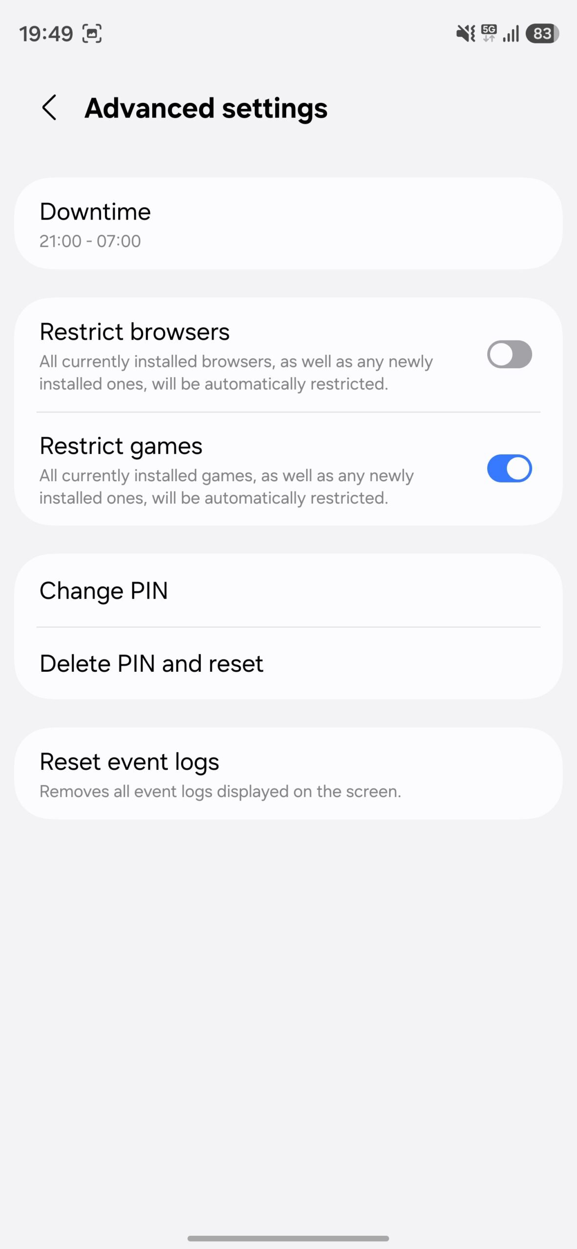 AI Network Guard Advanced Settings page.
