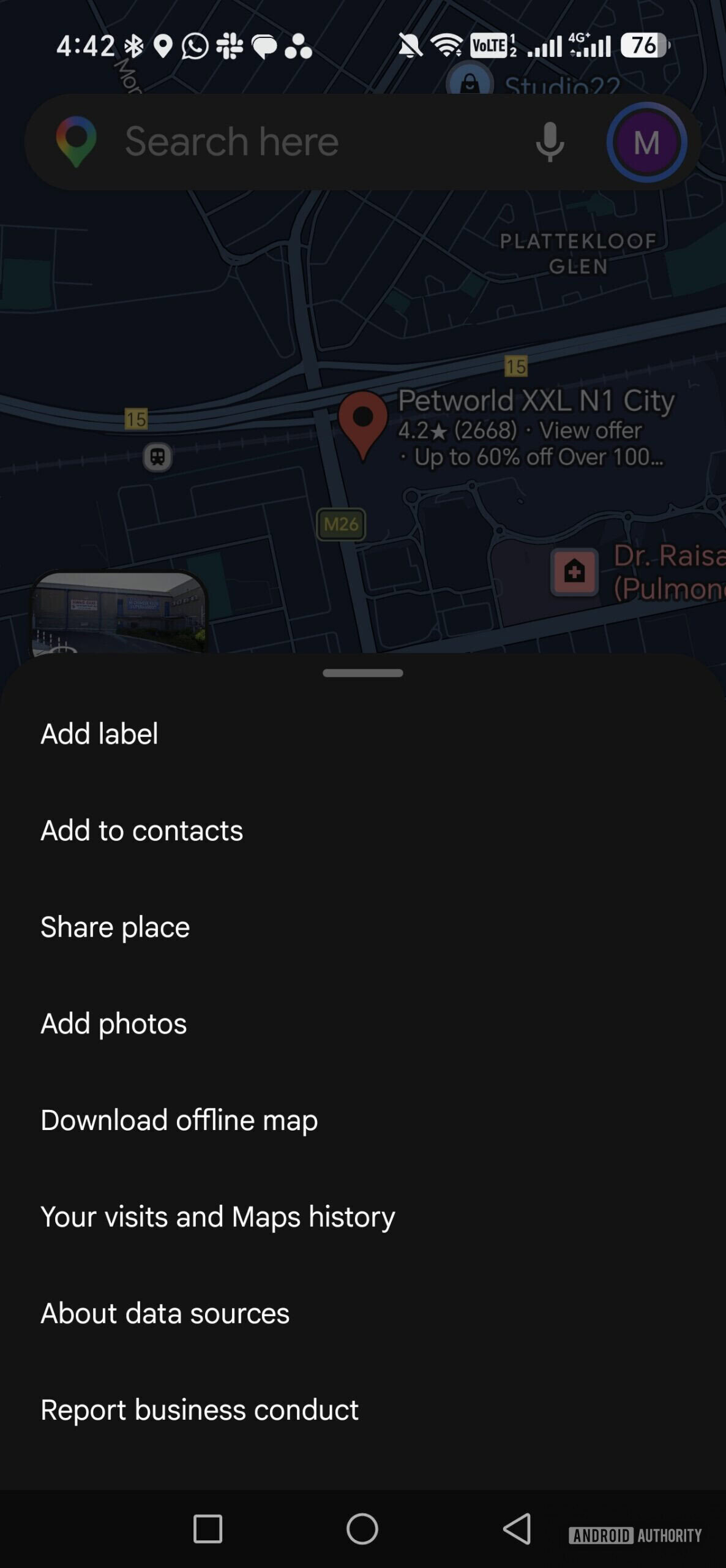 the add label option in google maps