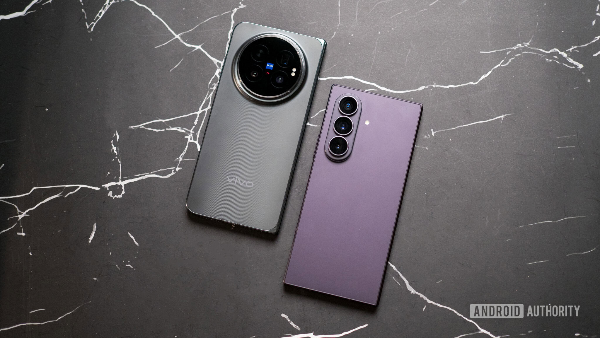 Vivo X Fold 6 on a table next to Galaxy Z Fold 8 Ultra
