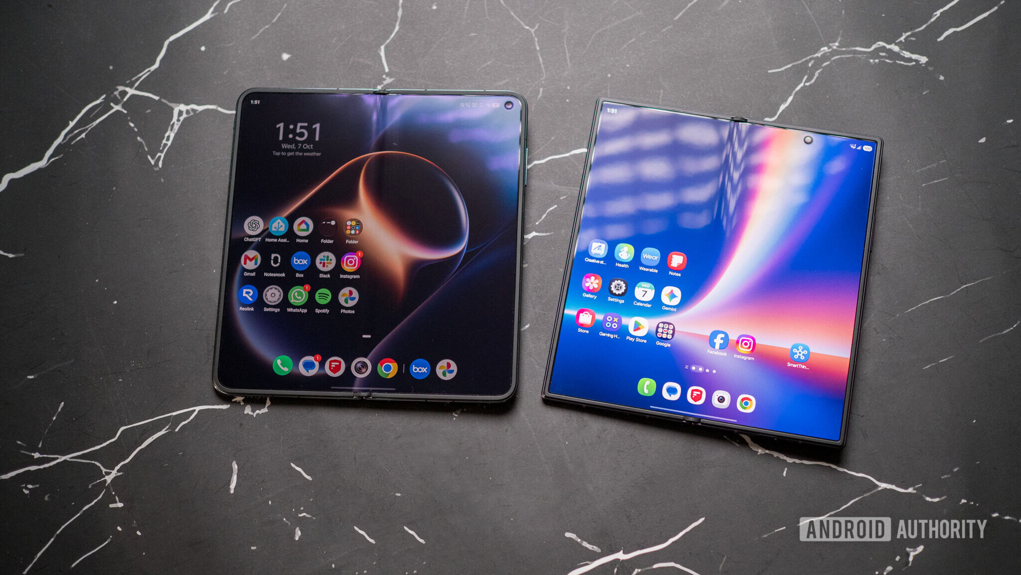 Vivo X Fold 6 on a table next to Galaxy Z Fold 8 Ultra