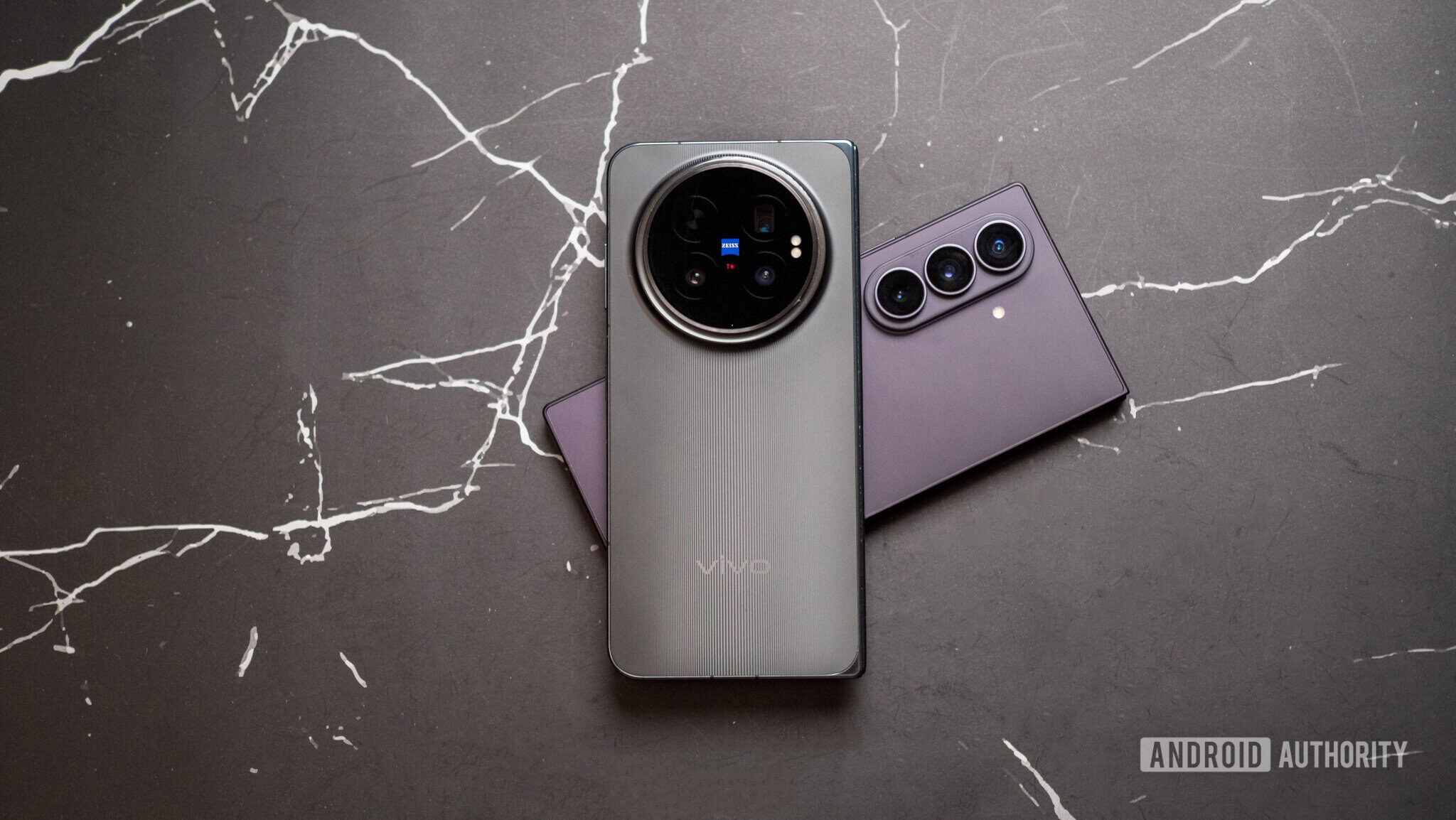 Vivo X Fold 6 on a table next to Galaxy Z Fold 8 Ultra