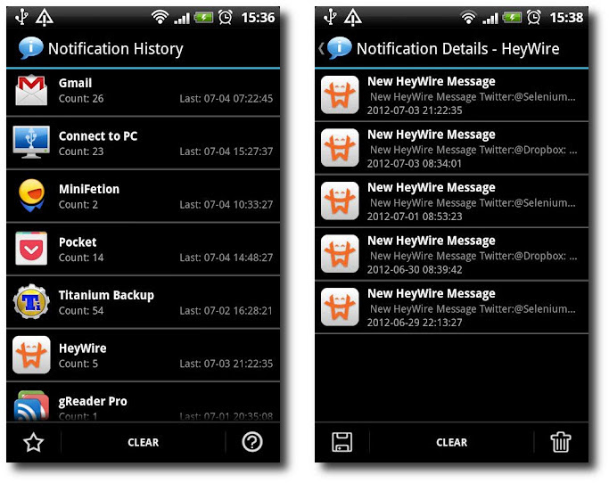 Notification History: Record keeper of notification alerts