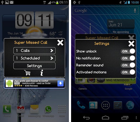 Super Missed Call: Using gestures to take care of missed calls in a
