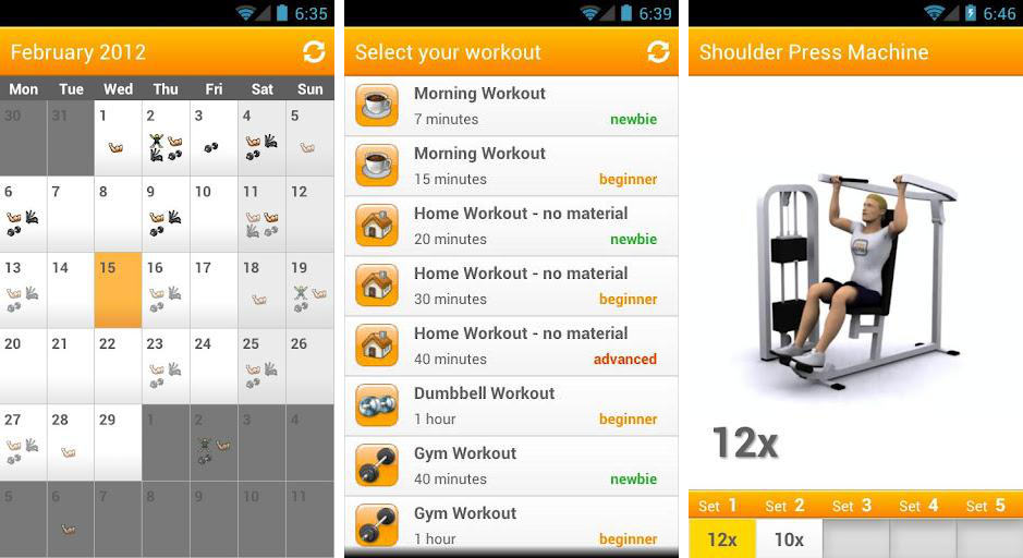 Multi Gym Exercise Routine Charts